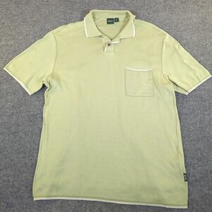 Hugo Boss Golf Men Green Cotton Knit Short Sleeve Pocket Polo Shirt Size M #2584
